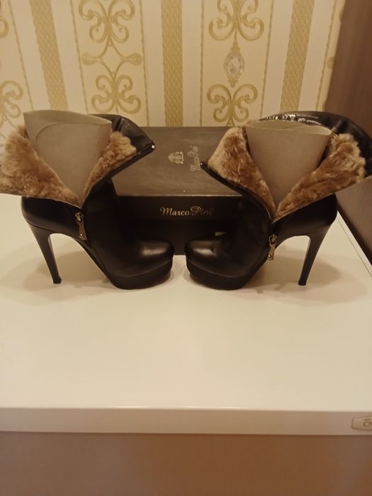 Сапоги женские кожаные натуральный мех, размер 35