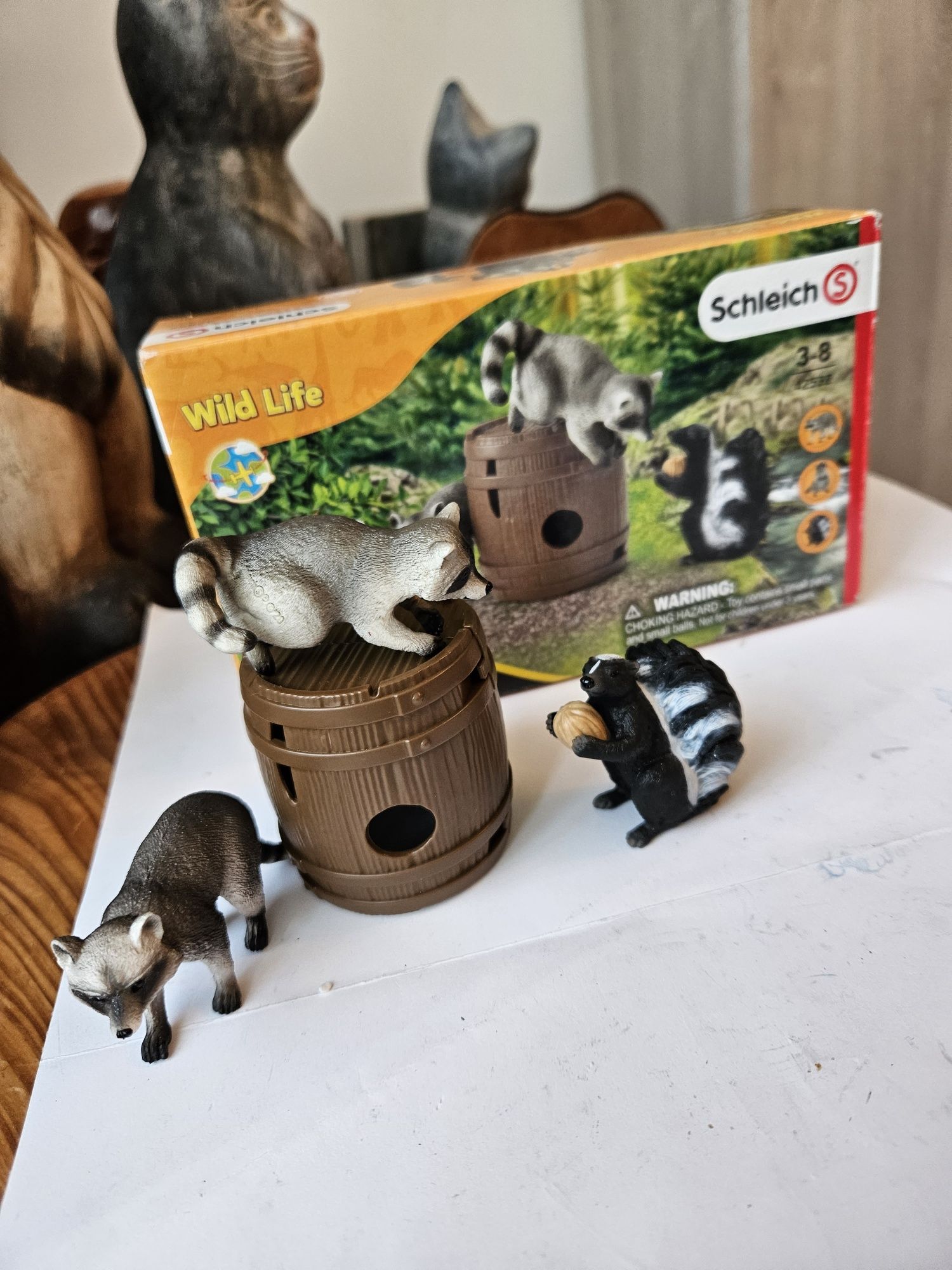 Set schleich sconcs și ratoni cu butoi !