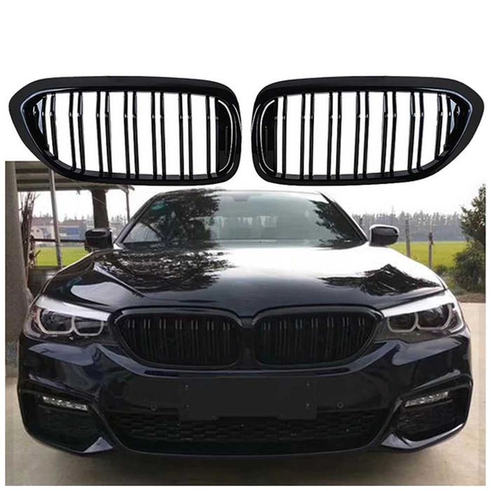 Set 2 grile negre BMW Seria 5 G30 G31 2016 - 2020 negru lucios