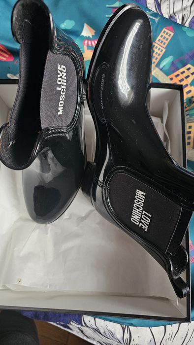 Ghete de ploaie negre Love Moschino, 39
