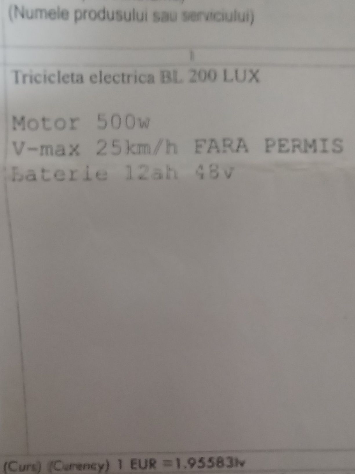 Tricicleta Electrica