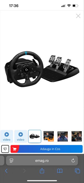 Vand Volan Logitech G923 Trueforce pentru PS5, PS4 and PC