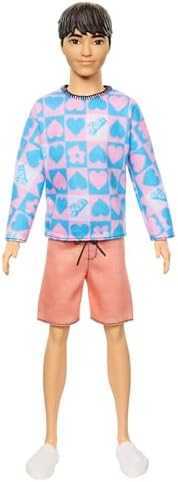 Нова кукла Barbie Ken Fashionistas #219 - Стилен Кен с Цветна Риза