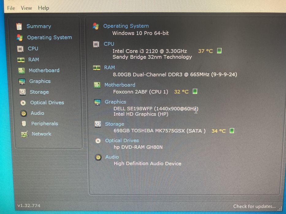 Sistem Desktop HP Pro 3400  MT Intel i3-2120 ;8 GB RAM