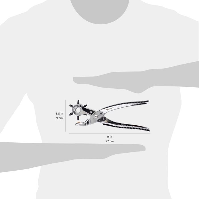 Set de perforatoare din piele Amazon Basics, clește rotativ