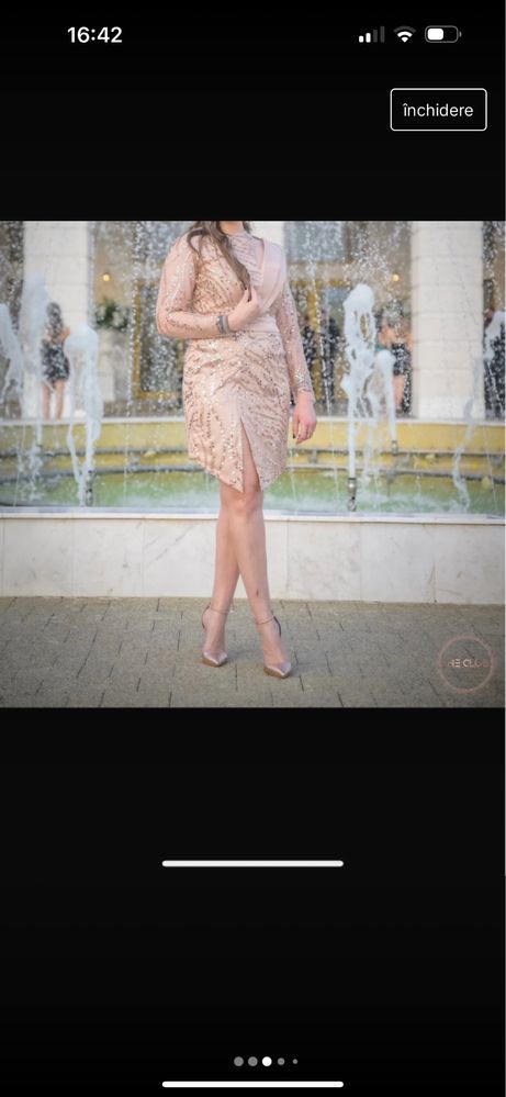 Rochie eleganta facuta la atelier; in stare foarte buna;