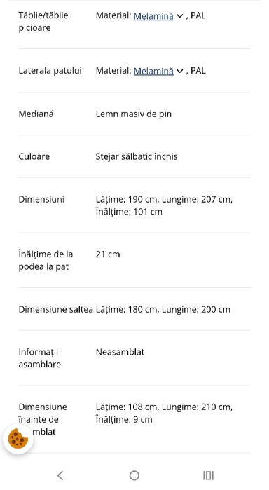 Vând Cadru de pat dormitor URGENT