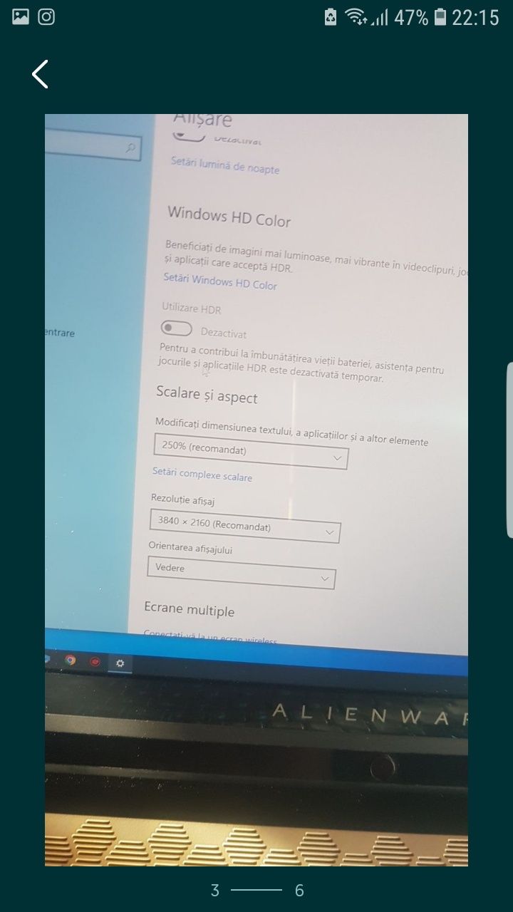 Alienware m15 r2 cu garantie 1 an,displey 4k,i7,16gb,rtx 2070 max q