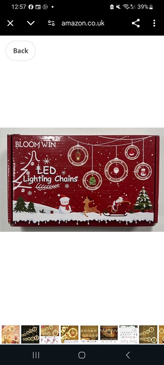 BLOOMWIN Lumini pentru fereastră de Crăciun 3m x 0,65m LED Cortina