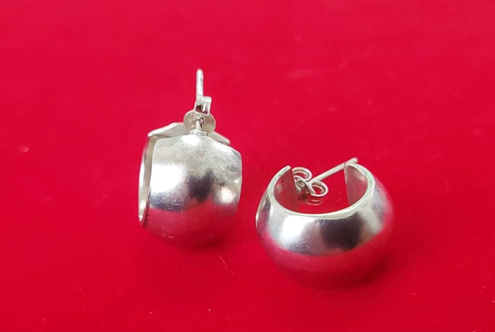 AG66, cercei argint 925,noi/marcati, masivi, 7,2 grame,creole late