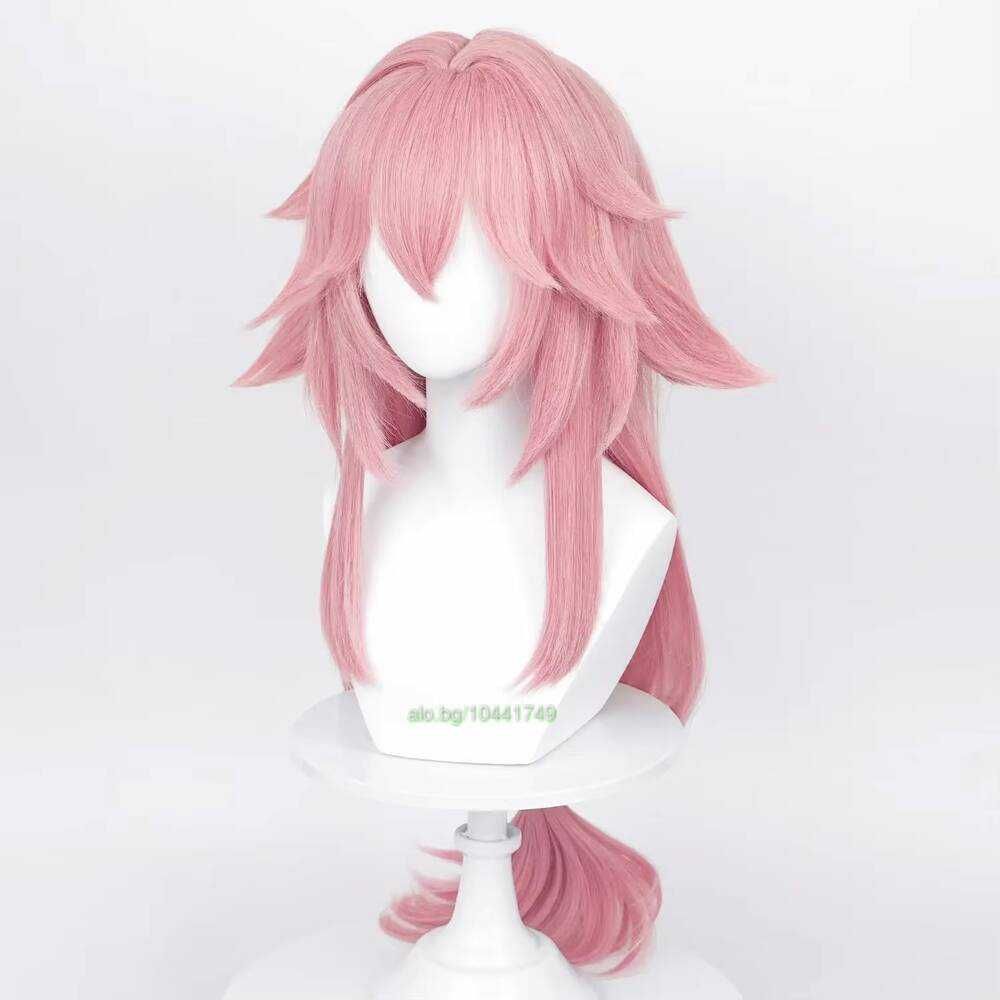 Аниме розова перука с уши Cosplay Genshin Impact Yae Miko