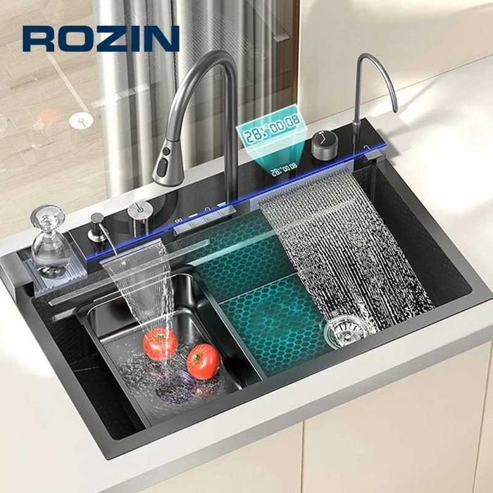 chiuveta de luxe cu o cuva inox culoare  aur  multifunctionala de blat