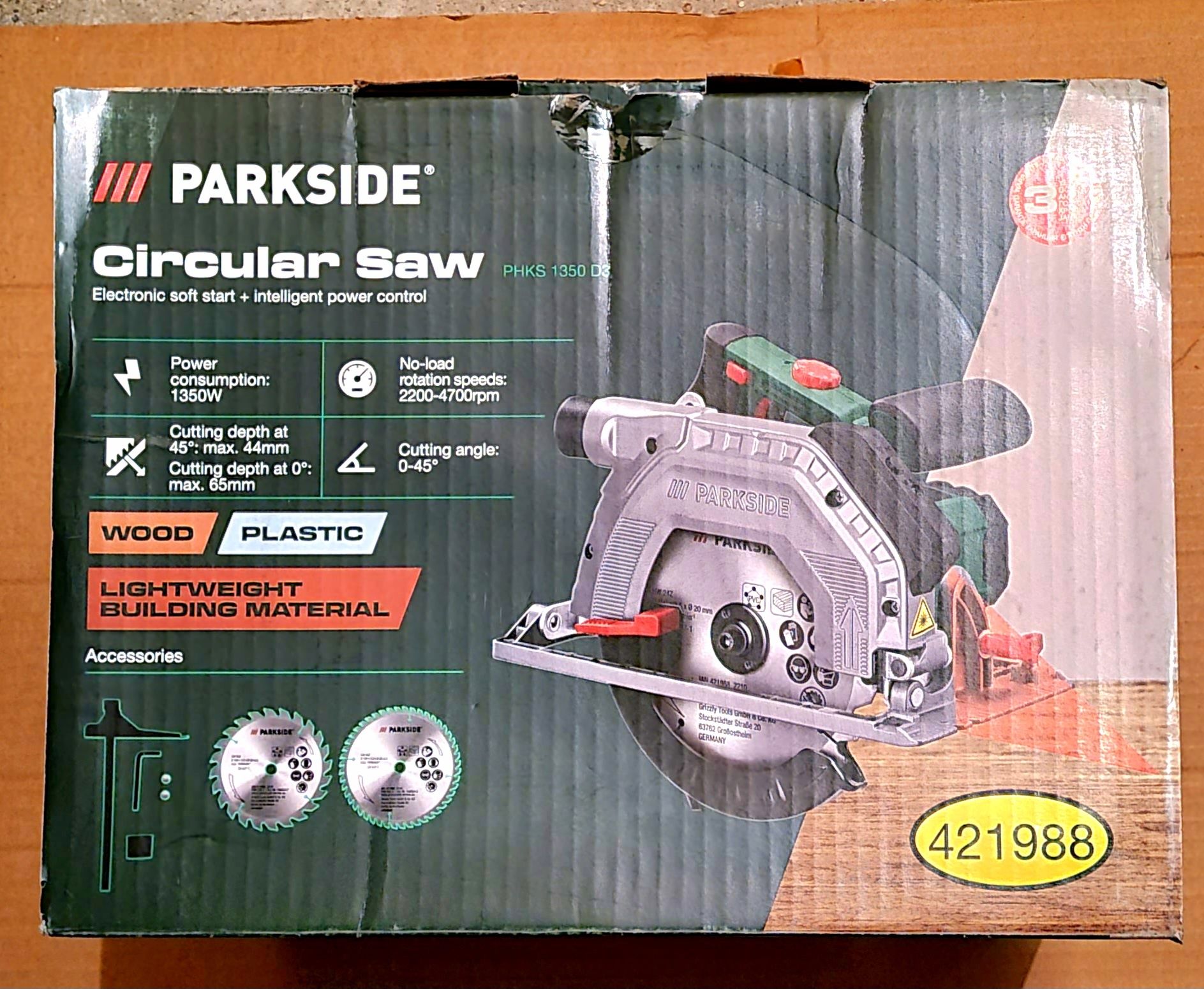 Parkside Циркуляр 20v, Импакт гайковерт ½"PDSSAP В2 226, Циркуляр 1350