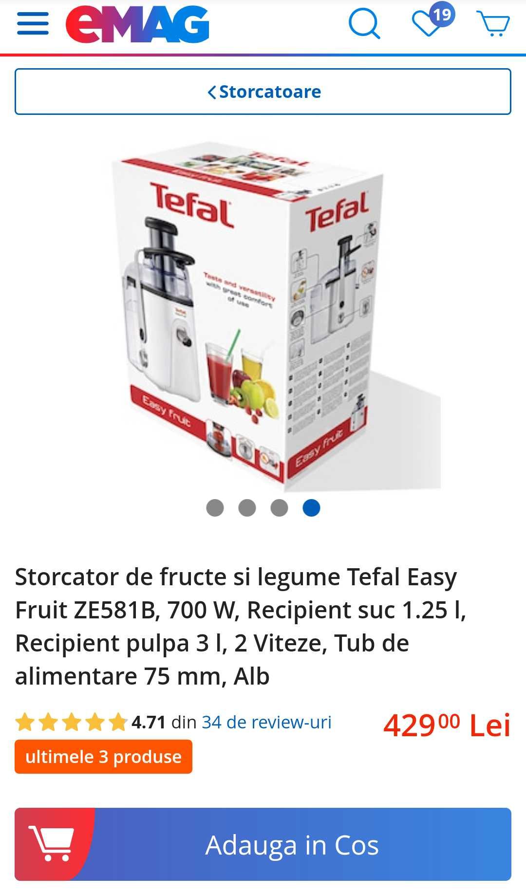 Storcător fructe TEFAL