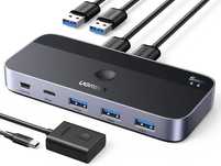 UGREEN USB 3.0 Switch,2 In 4 Outpu USB Switcher,2 Computers Share Type