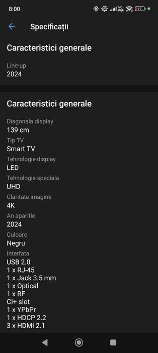 Vand Smart TV 4K TCL 55V6B display puțin fisurat