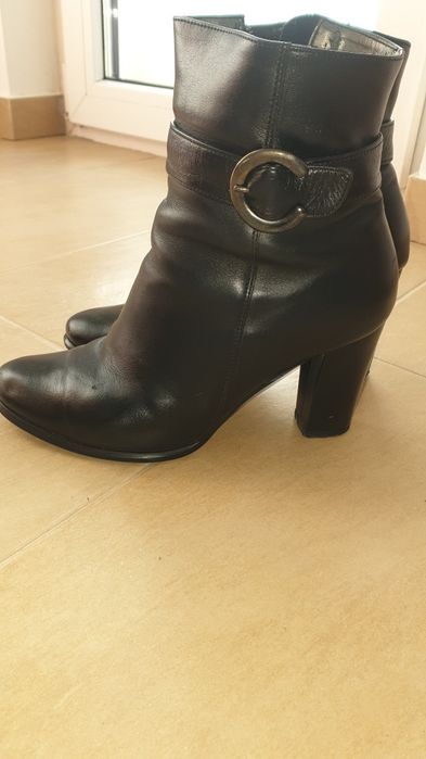 Botine negru piele naturala