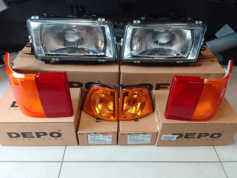 Фары Ауди 80 б3 б4 100 с3 с4 Новые Китай и DEPO. Бампера. Повороты