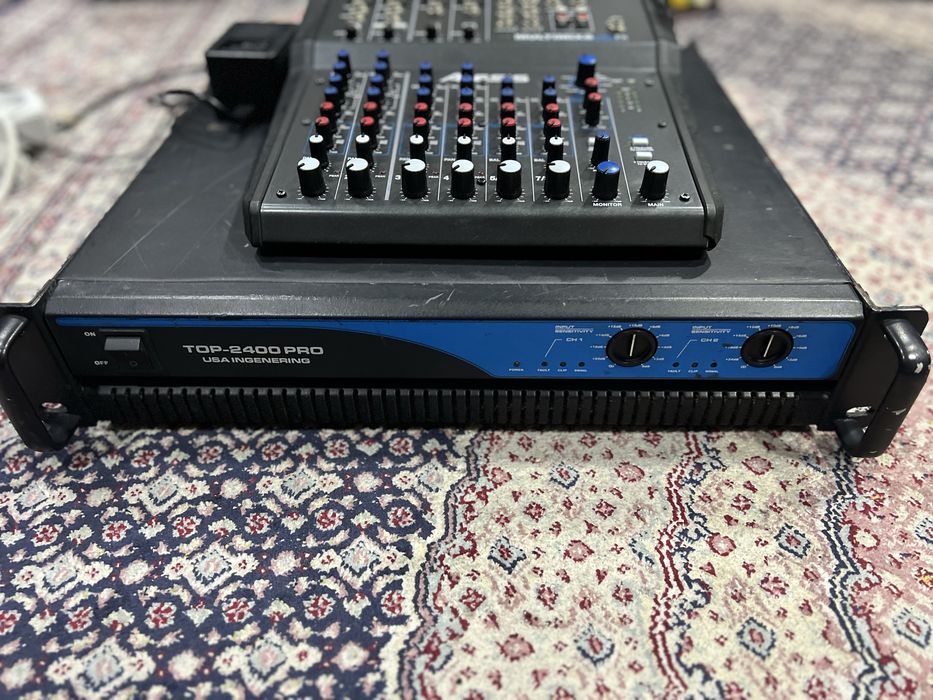 Усилитель TOP 2400 PRO и микшерный пульт ALESIS MULTIMIX8 usb FX