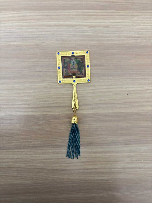 Statuetă cu Buddha al Medicinei+oglindă cu mantre/din metal/20cm.