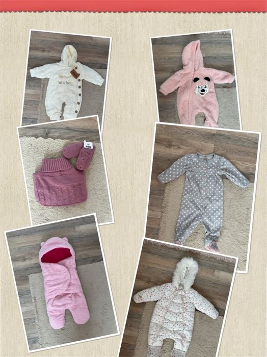 Зимни дрешки за бебе момиче