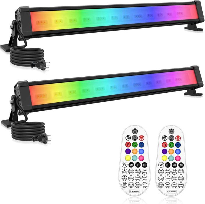 НОВИ! Прожектори RGB LED Wall Washer, 2 бр/к-т 42W–10 цвята, 30 режима
