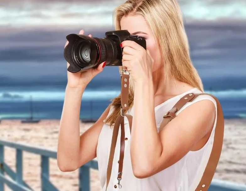 Кожен ремък за фотоапарат , ремък за рамо /DSLR , безогледална камера/