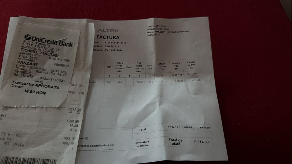 Iphone 15 pro 512 gb grey Garantie 9 luni si Husa velante cadou