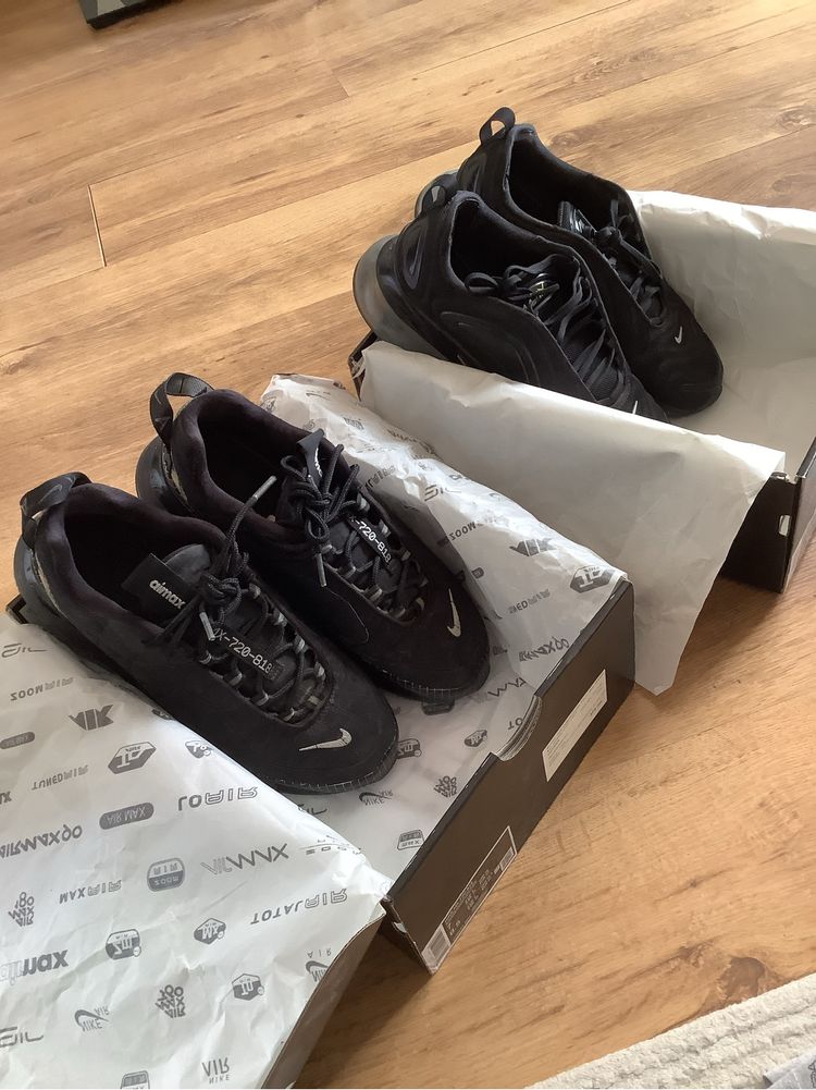 Nike air max 720 черни със златиста запетайка обувки (40.5 и 40 номер)