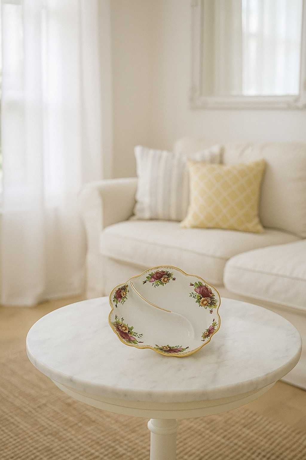 Порцеланова поднос чиния с дръжка Royal Albert Old Country Roses