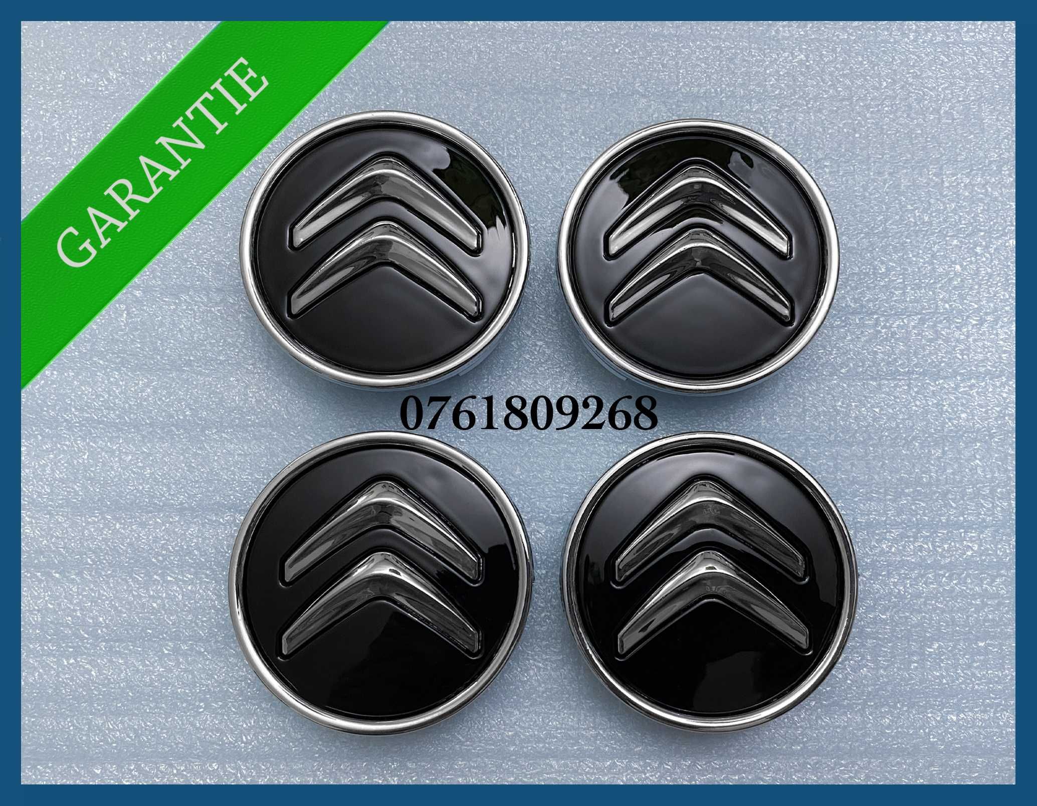 Set 4 capace negre 60mm jante aliaj Citroen