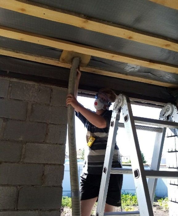 Эковата утепление крыши дом, чердак, мансарды недорого за 1 день