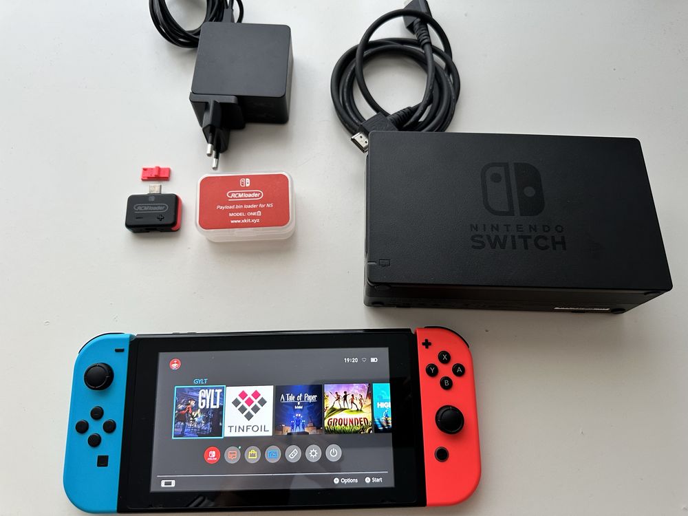 Consola Nintendo Switch V1 rara Gen 1, 200GB- modata soft atmosphere