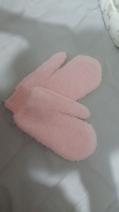 Двухстароннаяя варежка-спонж, спонж для пилинга, спонж для чистка зубо