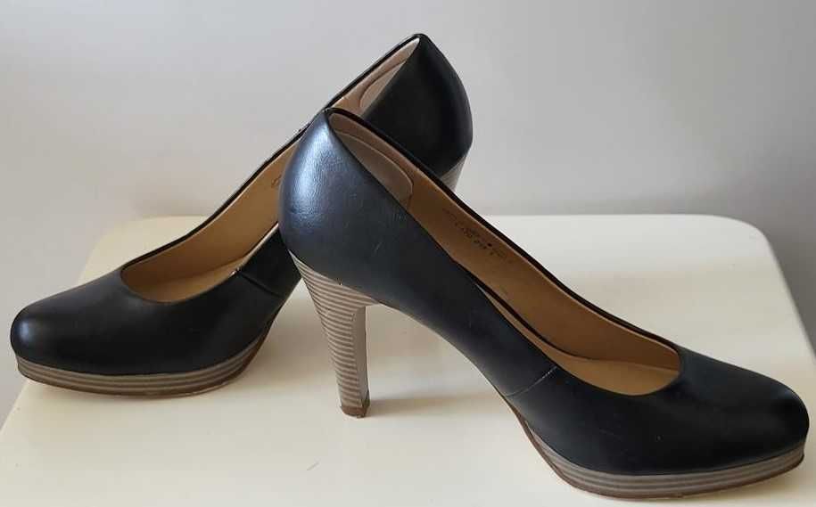 Pantofi negri ocazie Graceland mar 38 toc 10 cm