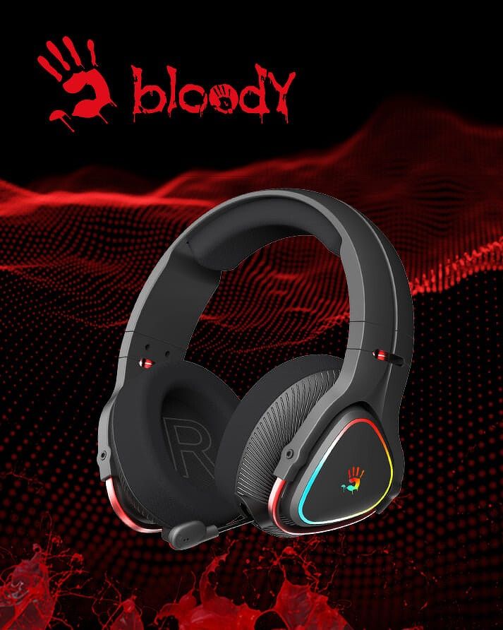 Беспроводные игровые наушники, с RGB подсветкой Bloody mr710