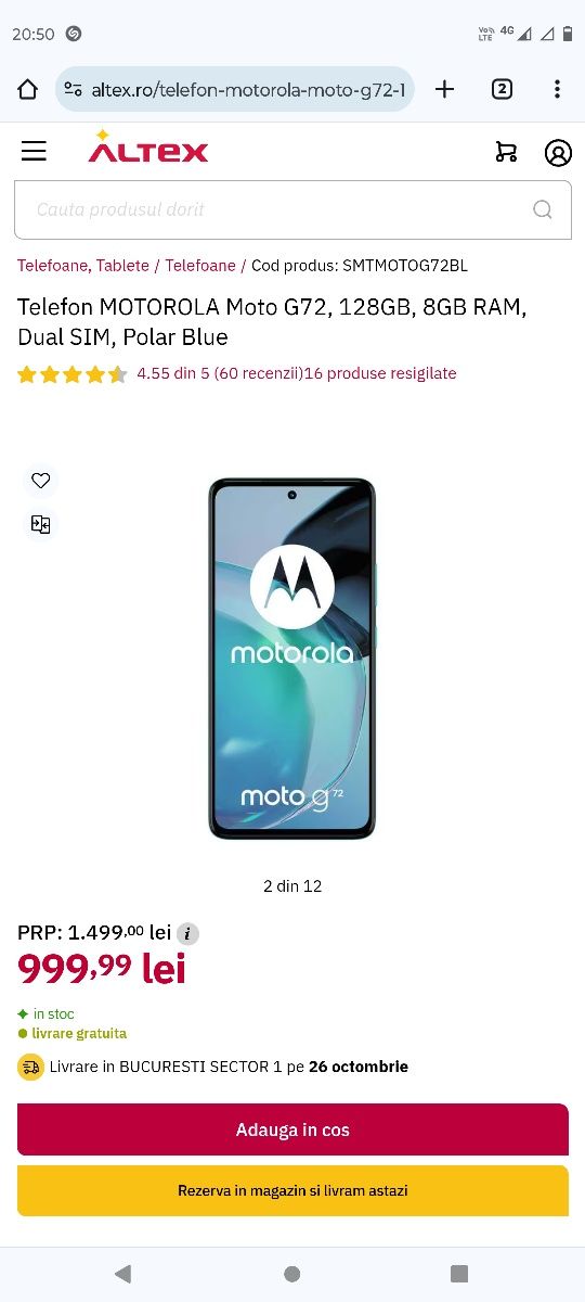 Motorola g72 că nou folosit 2 luni