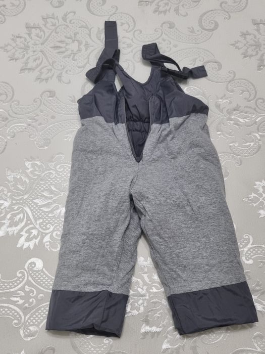 Зимни панталони, изолирани с презрамки, гащеризон с лигавник, 80