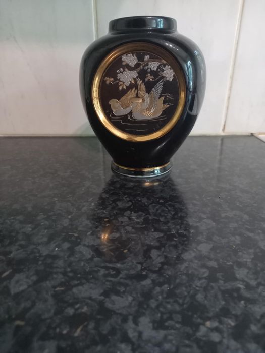 Vaza SI farfurie cu aur de 24k