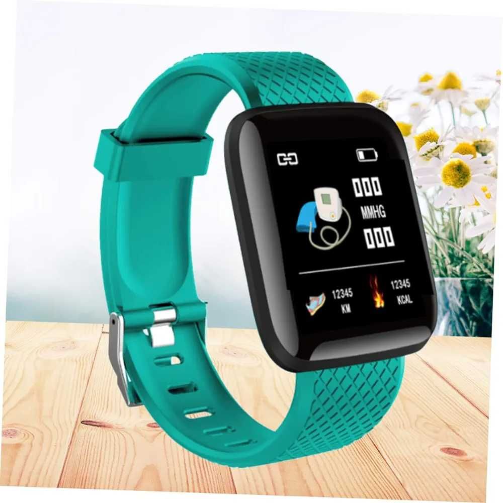 Set smartwatch pătrat+2curele: Verde-Negru. Apeluri/mesaje/notificări