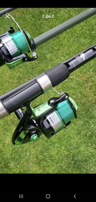 Set Pescuit, 4 Lansete Crap 3,90m, 2 Segmente, 4 Mulinete 8000, Rod Po