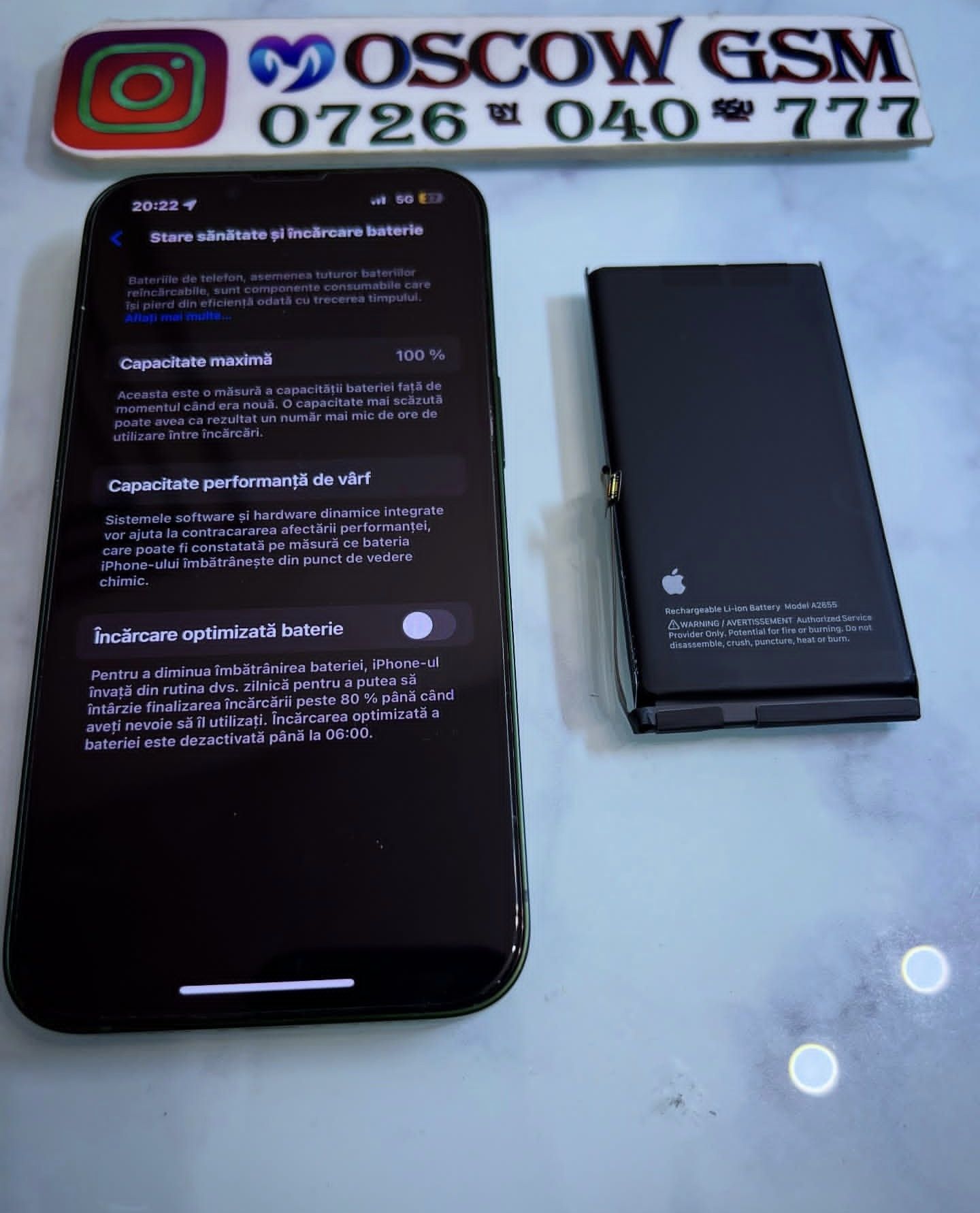 Acumulator Original NOU  iPhone 12 13 14 15 -Procent 100%-