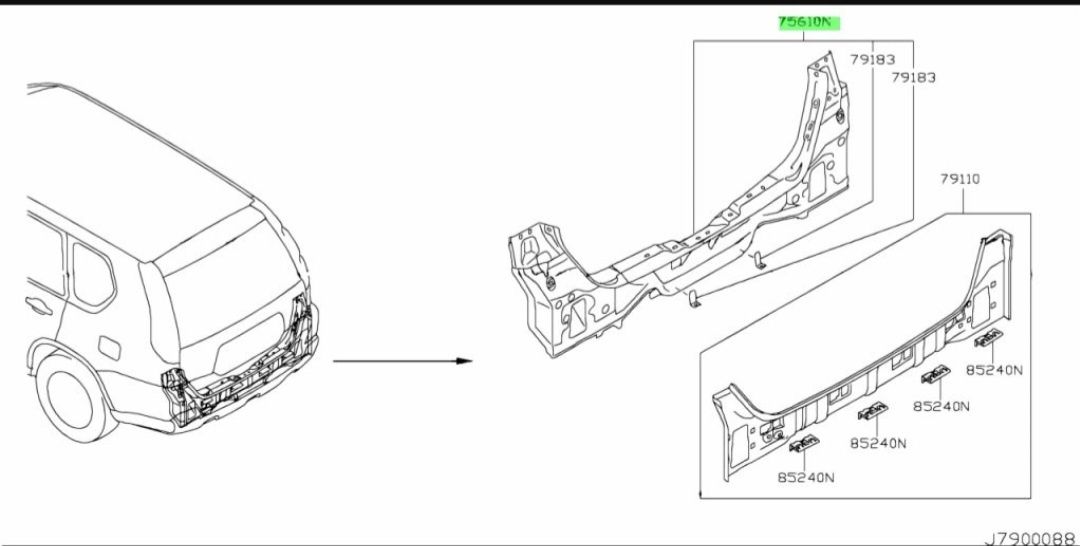 Armatura/panou spate/traversa nissan x trail t31