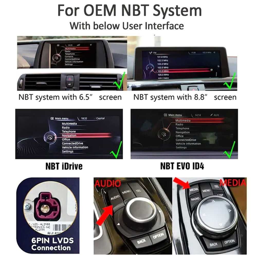 Modul wireless CarPlay Android Auto pentru navigatie originala BMW NBT