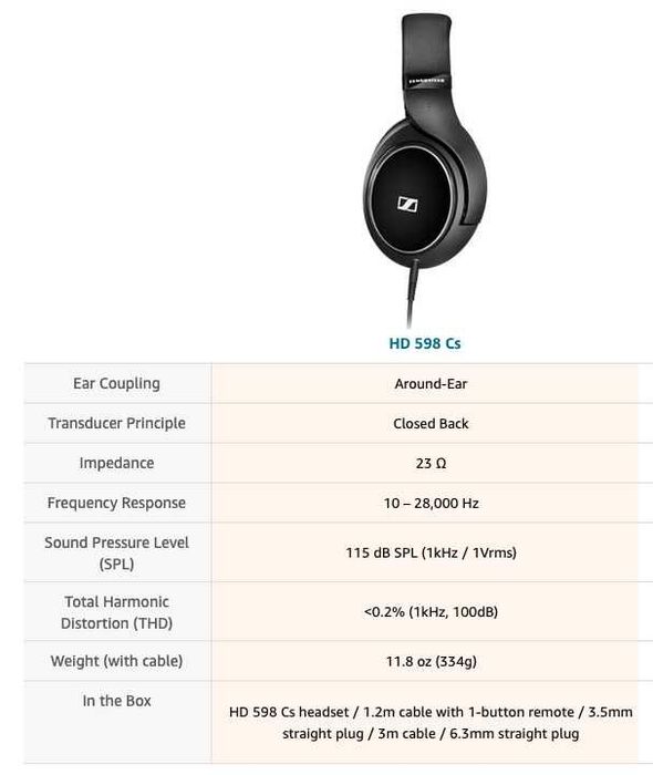 Висок клас Слушаллки - Sennheiser HD 598 Cs