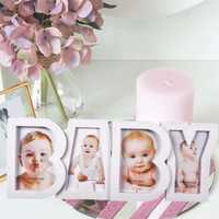 Rama Foto baby, bebelus, Rama Copii, Culoare Alb , 4 poze de 10x15 CM