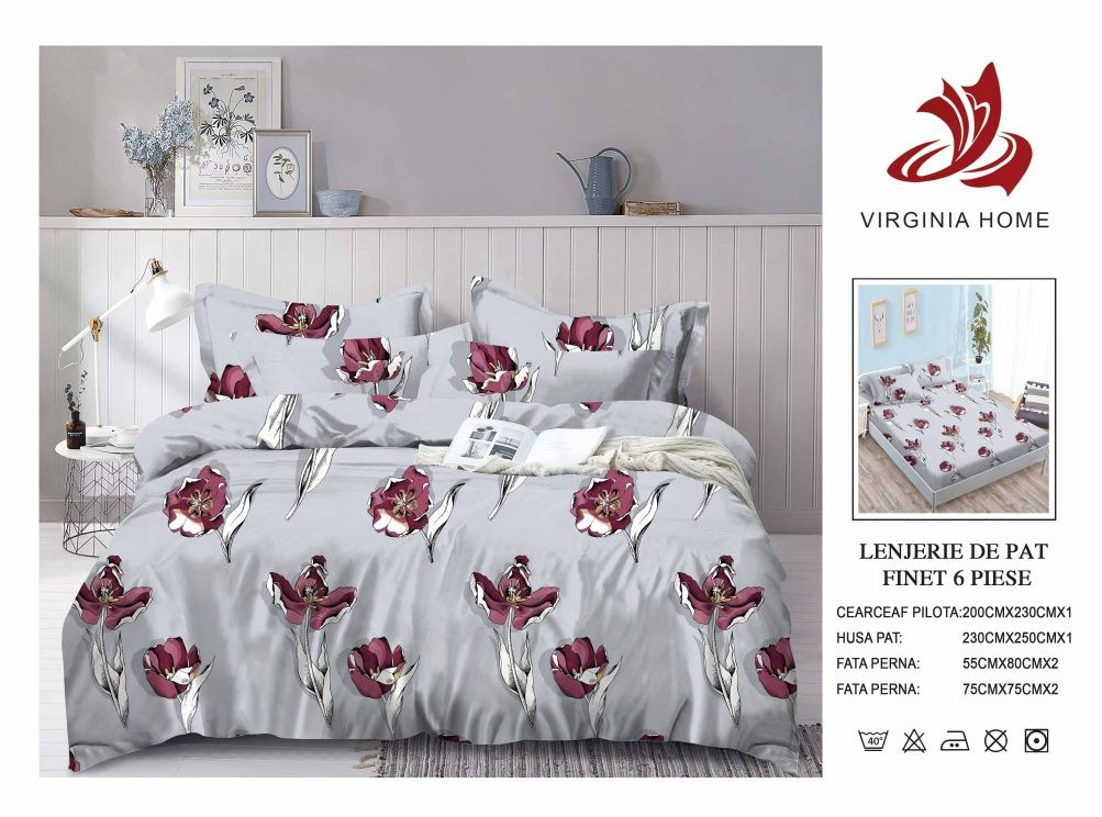 Lenjerie de pat FINET 6 piese – Calitate premium
