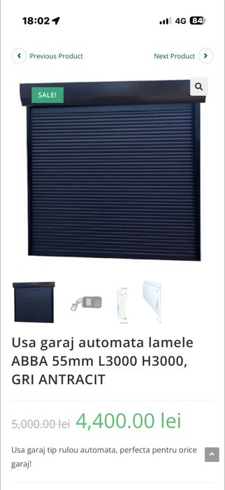 Usa garaj tip rulou automata