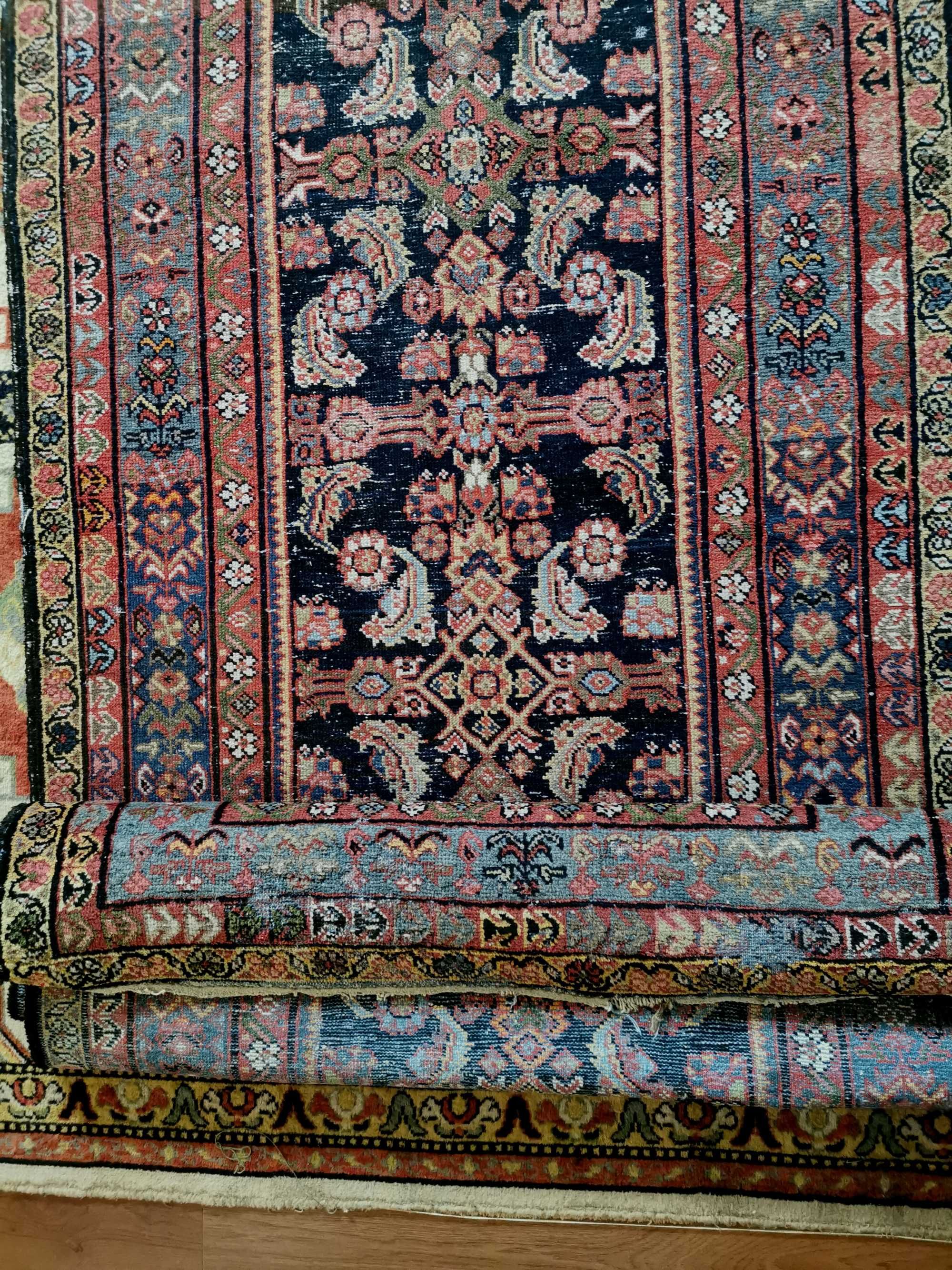 Covor oriental vechi Azerbaidjan 400x108 cm – lână, manual