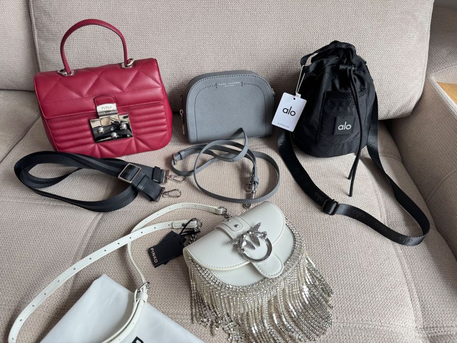 НАМАЛЕНИЕ оригинални чанти  Alo Yoga, Pinko, DKNY, Marc Jacobs